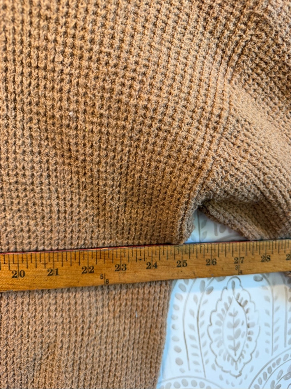 Aerie Oversized Small Brown / Tan Knit Sweater Pullover Quarter Zip Stretchy - Picture 8 of 8